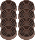Furniture Coasters, 1.5X1.5 Rubber Caster Cups Non Slip Furniture Pads Non Skid Furnitures Grippers Anti Slide Floor Protector for Bed Couch Table Chair Stoppers (Brown, 8 Pack)