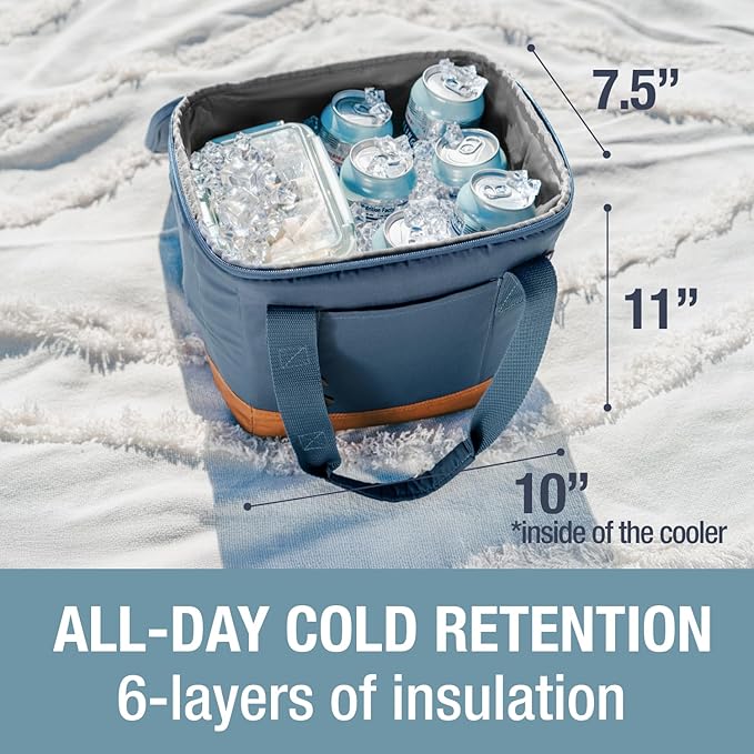 CleverMade Collapsible Insulated Cooler Bag – Leakproof Soft Folding Cooler for Beach, Travel, Car