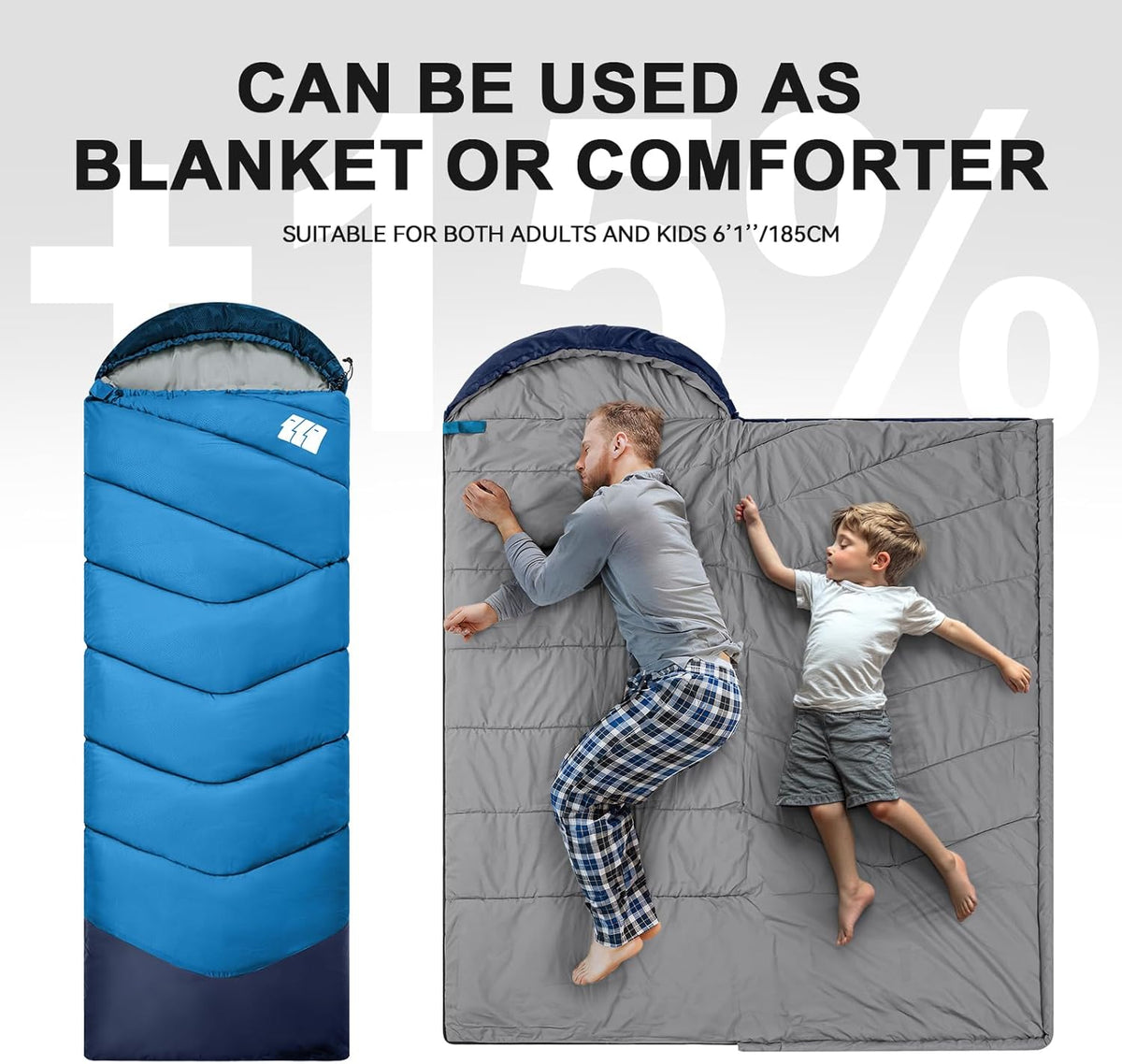 Sleeping Bags for Adults Cold Weather,Portable, Waterproof,Lightweight Sleeping Bag for Tall Girls Boys with Compression Sack for Warm Camping, Hiking, Outdoor & Indoor