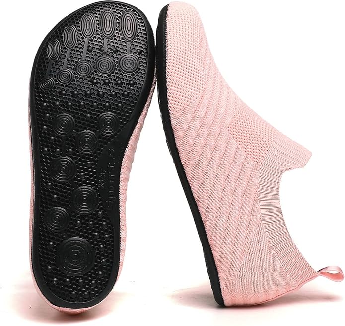 QZKDM Lightweight Slip on Grip Indoor House Slippers Barefoot Non Slip Home Exercise Yoga Shoes for Men Women