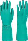 LANON 3 Pairs Nitrile Chemical Resistant Gloves, Reusable Heavy-Duty Rubber Gloves, Acid, Alkali & Oil Protection, Non-Slip, XL
