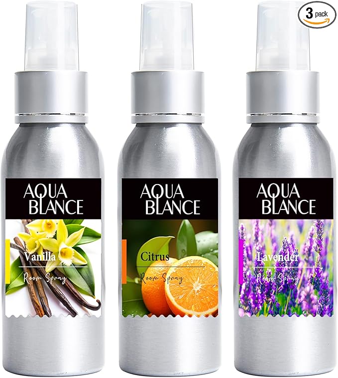 Fragrant Room Spray, Lavender, Vanilla, Citrus, 3 x 3.4 fl oz, Air Fresheners Odor Eliminator for Home, Bathroom, Concentrated Room Spray
