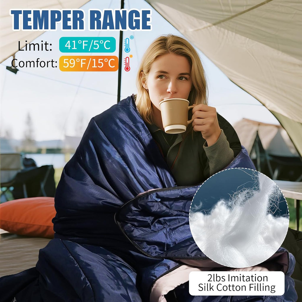 REDCAMP Sleeping Bags for Adults, Fleece Warm Sleeping Bag 3-4 Season Comfortable for Hiking Traveling & Outdoor Activities