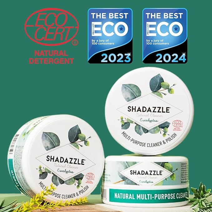 Shadazzle Natural All Purpose Cleaner and Polish – Eco friendly Multi-purpose Cleaning Product (2 Pack, Eucalyptus)