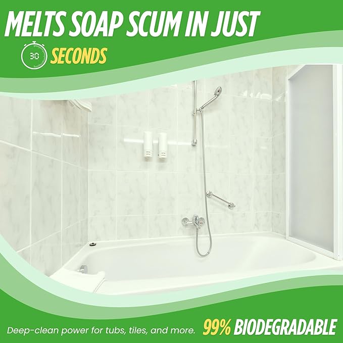 Oh Yuk Tub and Tile Cleaner – All-in-One Spray for Tubs, Tile, Shower Walls, and More | Removes Soap Scum and Residue | Biodegradable, Vegan, Cruelty-Free Formula | Made in USA