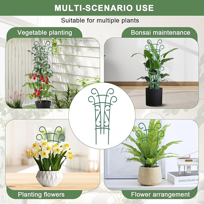 10 Pack Indoor Plant Trellis for Potted Plants, Stackable Garden Trellis for