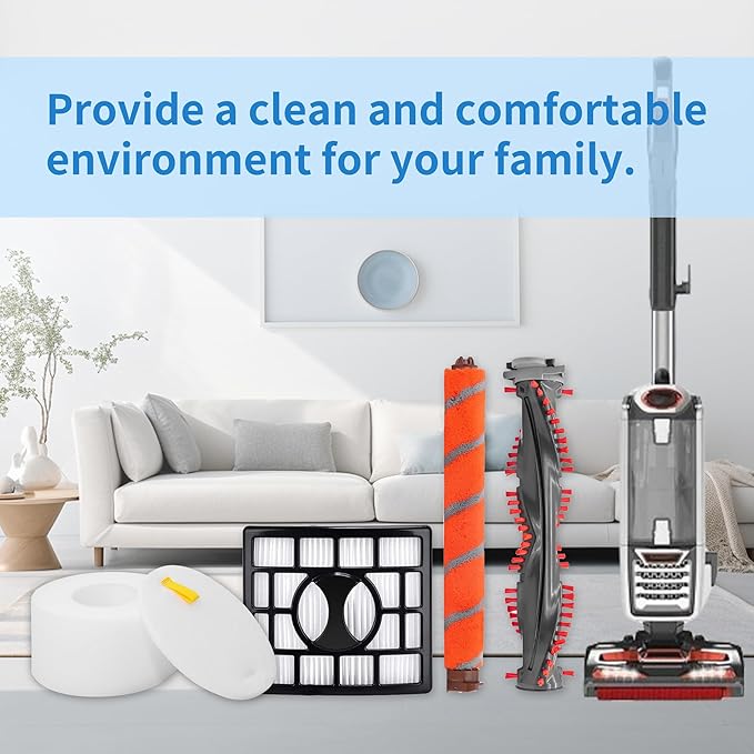 Soft Bristle Brushroll Roller Hepa Foam Filter Replacement Parts Compatible with Shark DuoClean NV800 NV800W NV801 NV801Q NV803 UV810 Vacuum