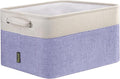 BALEINE 1 Pack Fabric Storage Bins for Shelves, Linen Storage Baskets for Organizing, Decorative Closet Bins for Clothes, Home (Lavender, 15''x11''x9.5'')