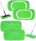 Reusable Microfiber Mop Pads Compatible with Swiffer Sweeper Mop, Wet Pads Refill, Chenille Dry Sweeping Cloths, Washable Wet Mopping Cloths & Dry Cloths for Hardwood Floor Cleaning, 4 Pack