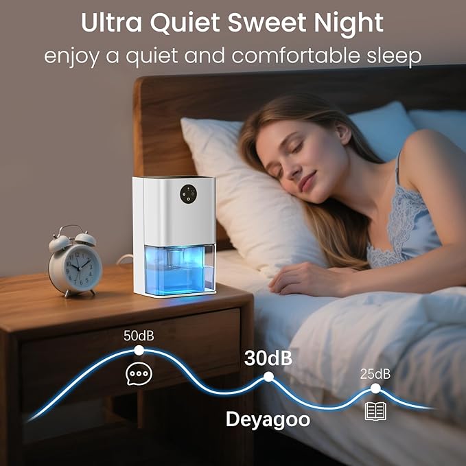 Dehumidifier, 50 OZ Small Dehumidifiers for Room for Home, Quiet with Auto Shut Off, Dehumidifiers for Bedroom (300 sq. ft), Bathroom, RV, Closet