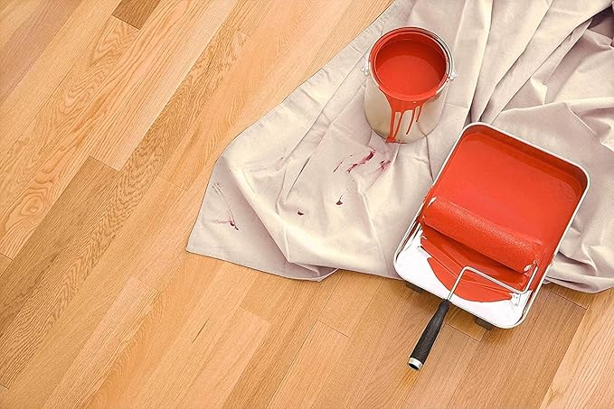 ZUPERIA Canvas Drop Cloth for Painting (Size 4' x 15' Feet Pack of 4) Painters Drop Cloth for Painting, Furniture & Floor Protection All Purpose Thick Canvas tarp with Double Stitched Edges