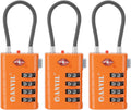 ANVIL 4 Digit Luggage Locks, TSA Locks for Luggage, Advanced TSA008 core, Alert Indicator for Your Travel Lock, Suitcase Lock. (3, Orange)