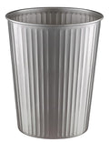 Monarch Abode Pewter Handcrafted Ridge Embossed Metal Wastebasket for Home Office, Decorative Waste Basket, Modern Bathroom Garbage Can, Durable & Decorative Trash Bin, Pewter Trash Can