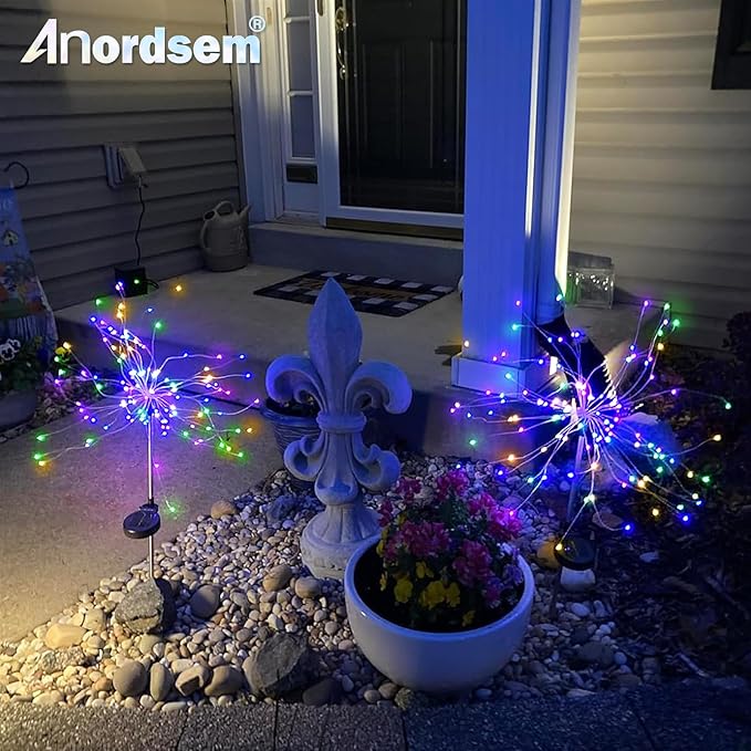 Anordsem Solar Garden Lights Outdoor: Bendable Copper Wire
