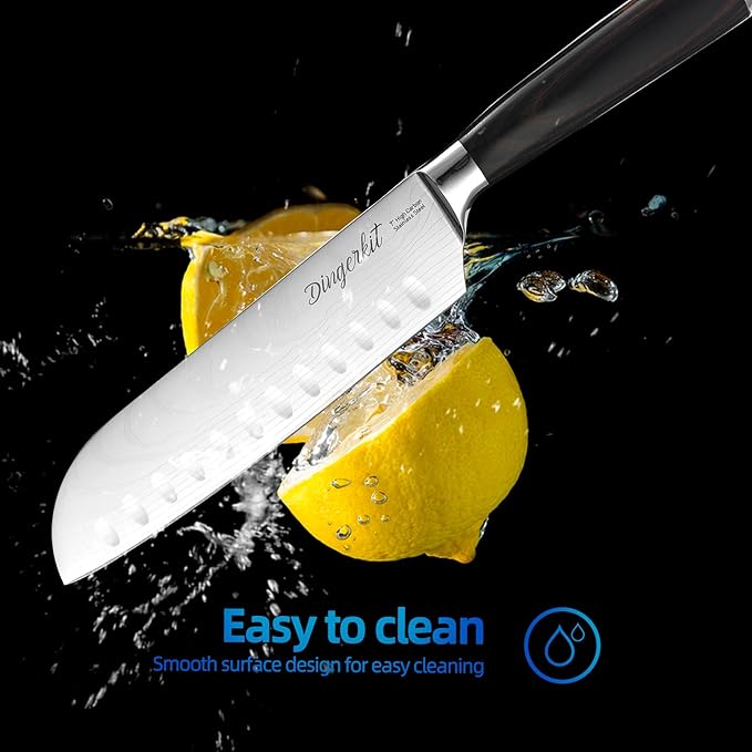 Knives Set for Kitchen, Chef's Knife Set Professional with Chef Santoku Cleaver Nakiri Fruit 5pcs Knife - Damascus Stainless Steel Cooking Knife Set with pakkawood Handle.