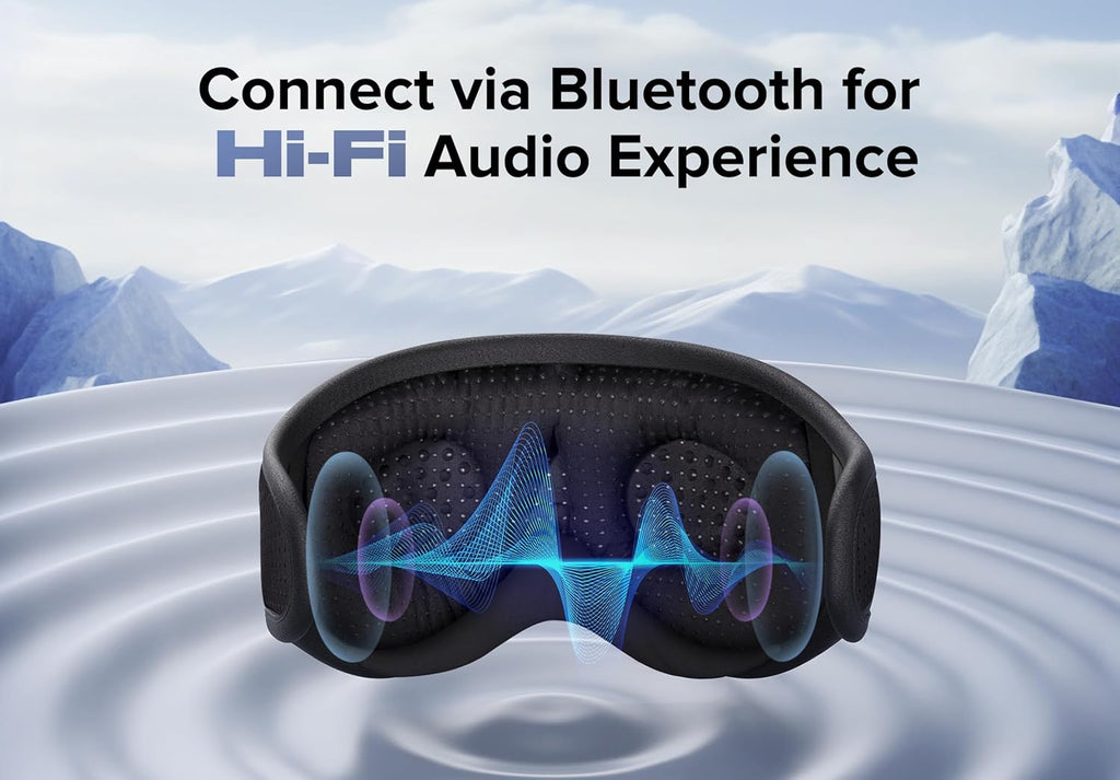 Sleep Mask with Headphones Bluetooth 5.4, TOPOINT 3D Eye Mask Blackout Breath Silk for Side Sleepers Women Men, Sleep Headphones Earphones HD Speaker Microphone for Travel Meditation Gift, CPAP Users