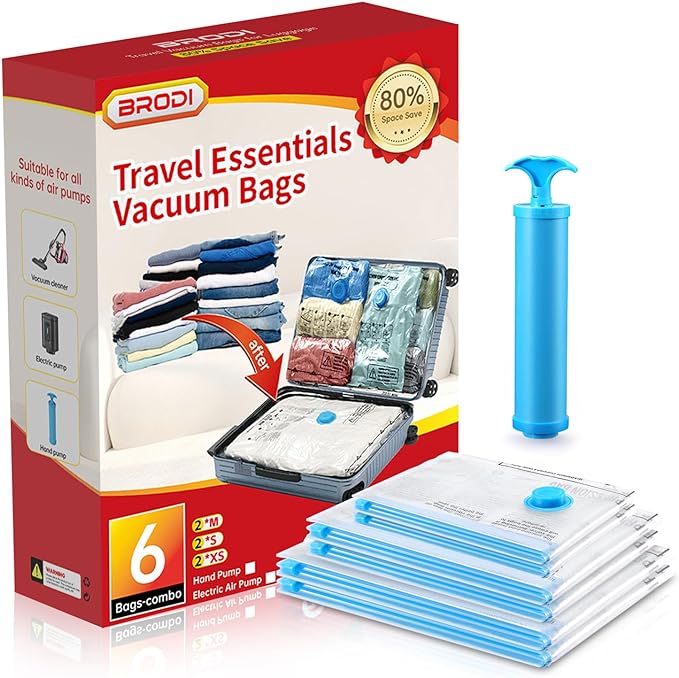 Travel Vacuum Bags - Space Saver Combo Pack (6 Bags)
