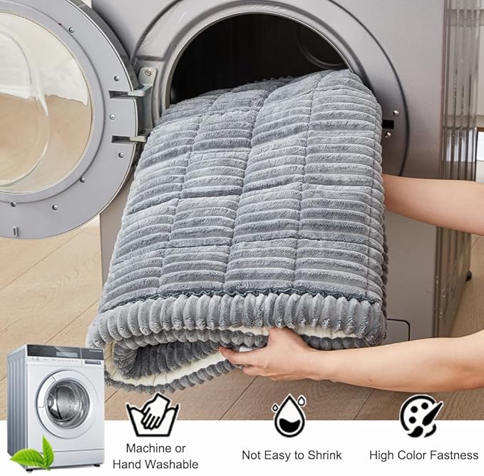 Couch Cover for Dogs Washable, Fuzzy Pet Couch Covers for 3 Cushion Sofa Pet Friendly, Non Slip Sofa Cover (Blue-Grey, 27.6" x 82.7"/70 x 210cm)