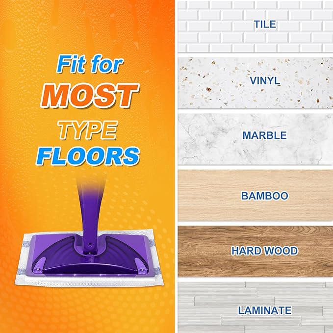 Microfiber Floor Mop Pads 36 Count Compatible with Swiffer WetJet for Wet & Dry Use, Disposable or Reusable Mops Head Replacement, All Purpose Multi Surface Hardwood Pad Refill