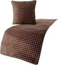 HomeCentric Grey Bed Runner, CA King Size 86"x18" Decorative Bed Scarf in Sequins Embroidery - Ditto Dots