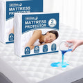 Twin XL Mattress Protector Pad 2 Pack Quilted Waterproof, Absorbent Twin Extra Long Mattress Topper Cover for College Dorm, Deep Pocket Stretches up to 16 Inch