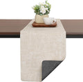 Table Runners 72 Inches Long, Dual-Sided Faux Leather Farmhouse Table Runner Waterproof Non-Slip for Living Room Party Home Decor Holiday Decorations(Gray Cream-White, 12 x 72 Inch)