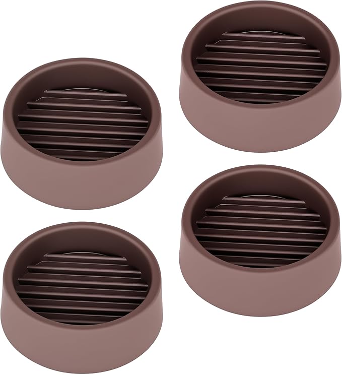 Non Slip Furniture Pads, 1.5” Round Rubber Caster Cups, 4 Pcs Furniture Coasters, Anti-Slip Gripper, Anti Slide Furnitures Feet Floor Protectors for Bed Couch Stoppers - Brown