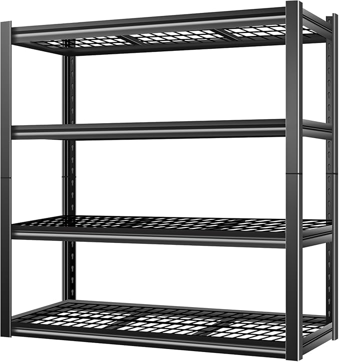 BILT HARD 46" W x 24" D x 72" H Heavy Duty Garage Shelving, 4-Tier Industrial Metal Shelving Units with Adjustable Shelf, Steel Utility Shelves for Warehouse, Garage