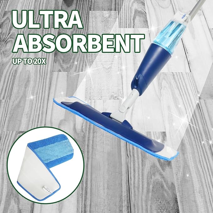 3 Pack Microfiber Cleaning Pads for Bona Mop, Reusable Microfiber Mop Pads for 18 Inch Mop, Hardwood & Hard Surface Floors Replacement Cleaning Mop Pads, Machine Washes