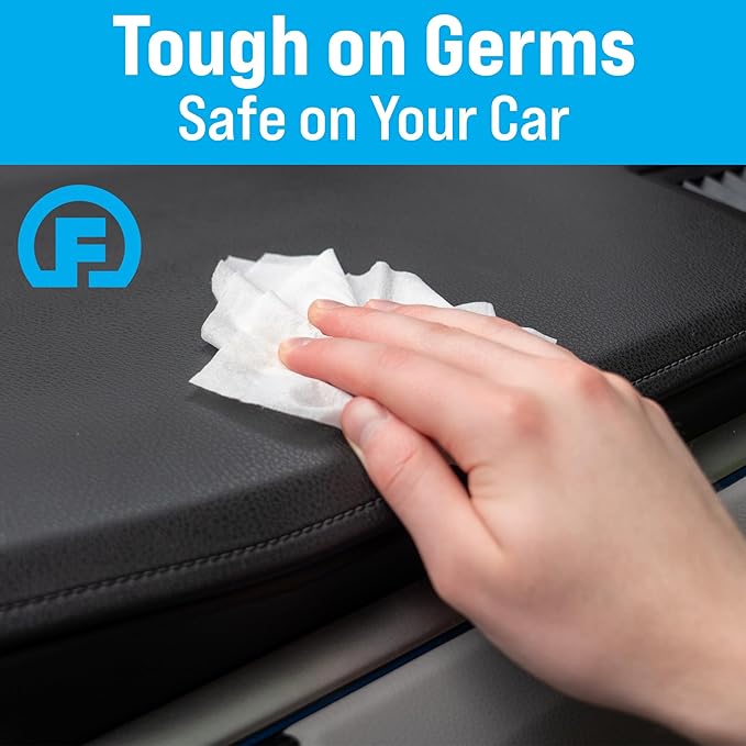 Fortress Car Interior Wipes with Microfiber Cloth (25 ct, Pack of 12) for Car Interior Cleaning, Dashboard, Seats, Detailing, and Steering Wheel [Travel Size] Skin-Safe Car Interior Cleaner Supplies