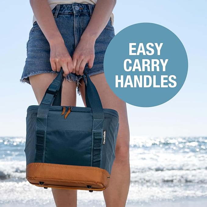 CleverMade Collapsible Insulated Cooler Bag – Leakproof Soft Folding Cooler for Beach, Travel, Car