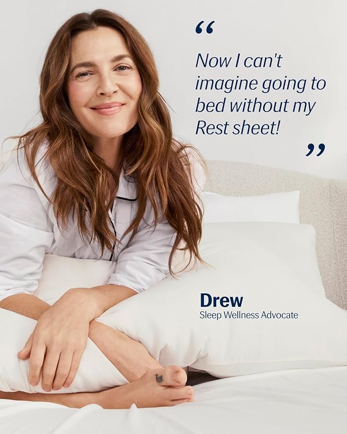REST® Evercool®+ Cooling Sheet Set, Queen Size, Snow Ivory, Breathable Bed Sheets for Hot Sleeper and Night Sweats, with Pillowcases, with Ionic+ Self-Cleaning Silver Yarn for Sensitive Skin, 4PCS
