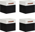 DULLEMELO Storage Cubes 11 inch,Cube Storage Bins with Handles for Organizing,Fabric Storage Baskets for Shelves Nursery Closet Home Organization (White&Black-4 Pack)