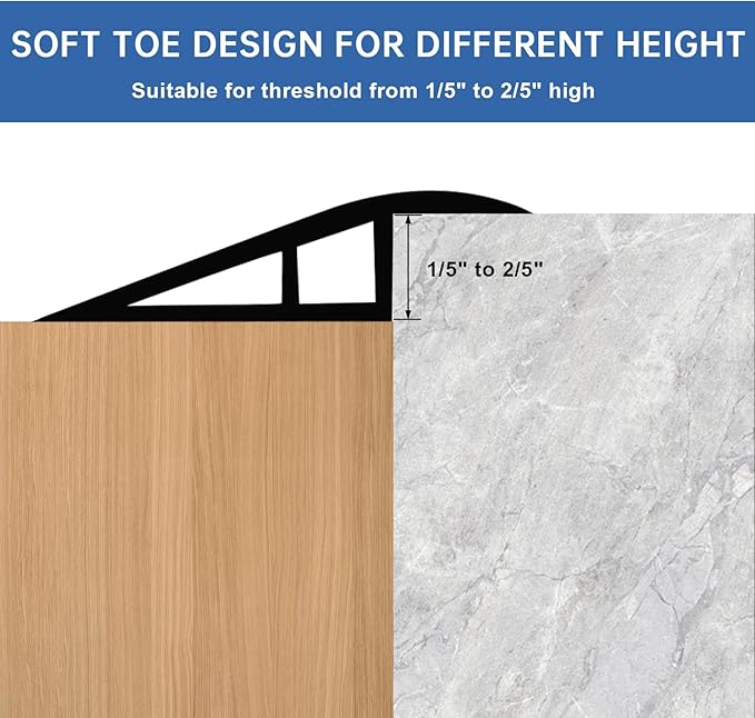 Vinyl Door Threshold Flooring Transition Strip Self Adhesive Carpet Edging Strip for Laminate Doorway Edge Threshold from 1/5" to 2/5" (Brown Wood Grain, 10 Ft)