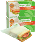 Responsible Products Certified Compostable SANDWICH Resealable Zip Bag, Extra Strength Food Bags, Made from Plant Materials (136 Pack)