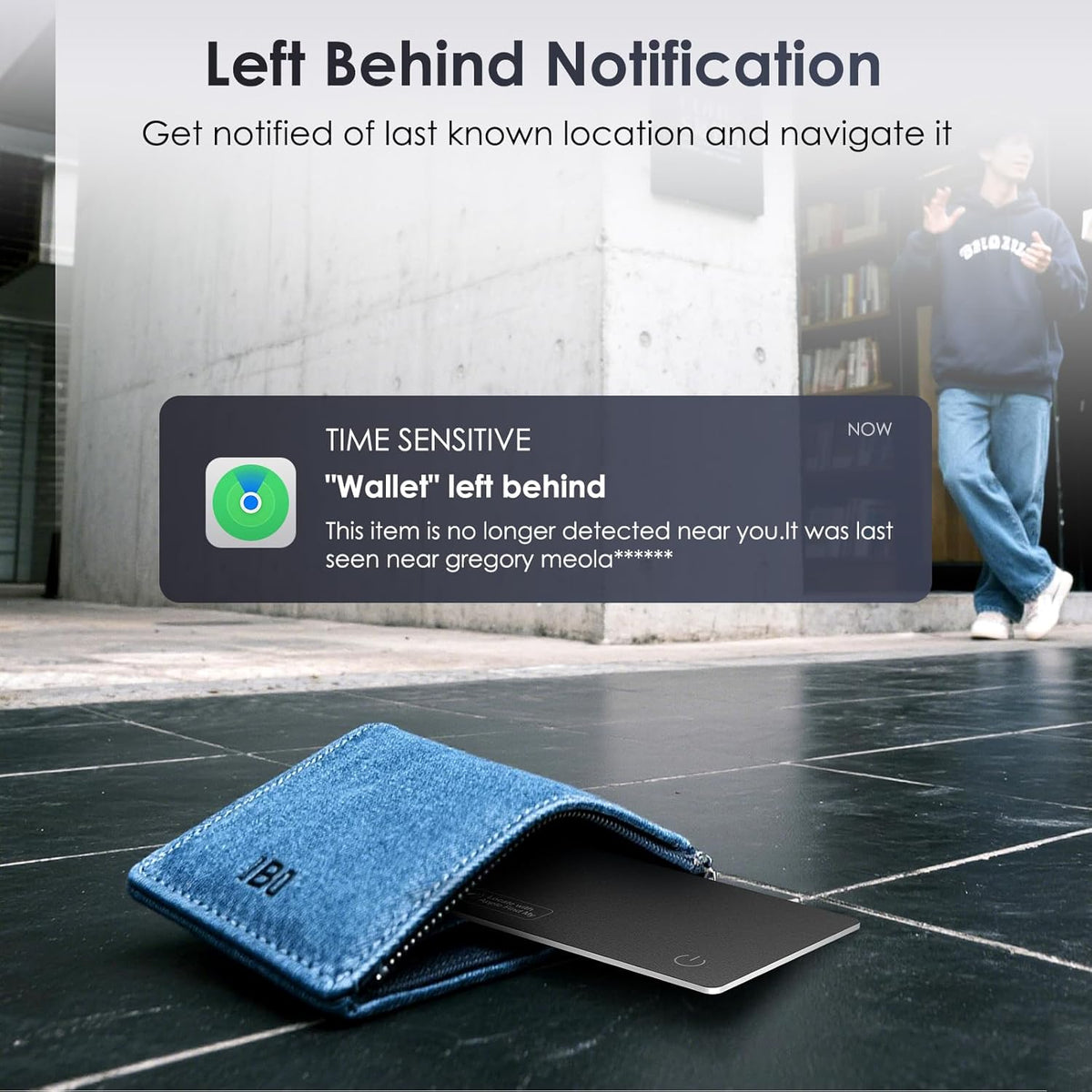 Wallet Tracker Card Air-Tag (iOS Only) - Work with Apple Find My, Bluetooth Tracker Smart Card Wallet Finder, 0.08in Slim, IP68 Waterproof, Item Locator for Luggage Tags, Passports, Purse