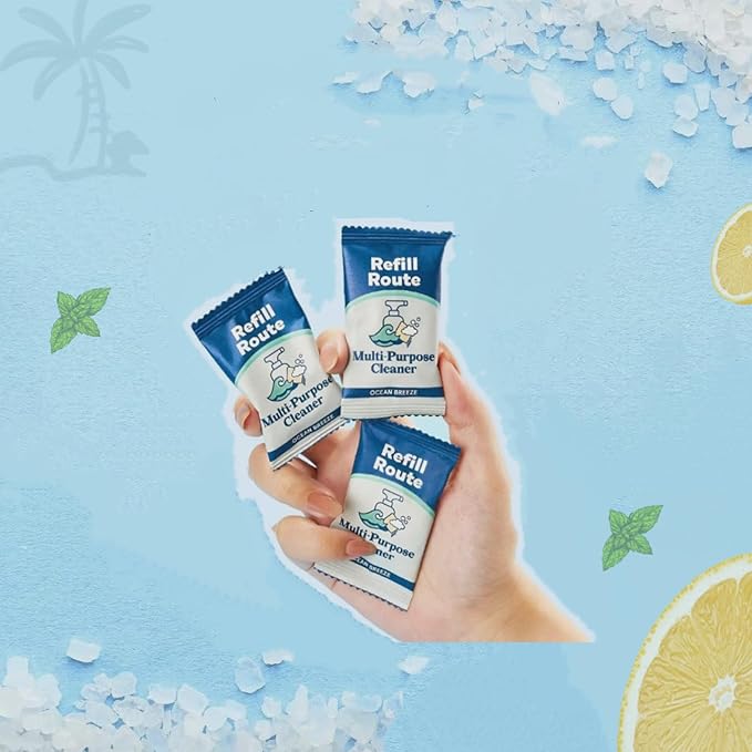 Multi-Surface Cleaner Refills -Daily All Purpose Cleaning Tablet 12 Packs - 192 fl oz total (makes 12x 16 fl oz bottles of spray cleaner) - Plant-Based Home & Kitchen Cleaner - Ocean Breeze Fragrance