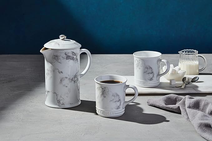 Le Creuset Stoneware 34 oz. French Press, Marble Collection