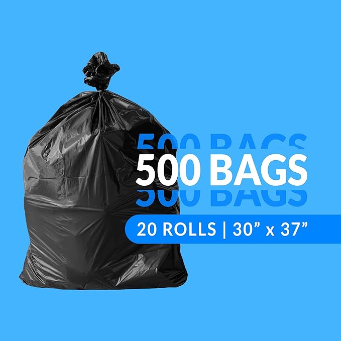 Reli. 16-25 Gallon Trash Bags | 500 Bags | Black | Home, Kitchen | Strong | Garbage