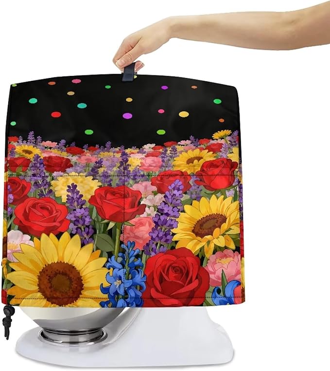 Stand Mixer Covers Compatible with 4.5-5 Quart Colorful Flowers Kitchen Aid Mixer Fit All Tilt Head Bowl Lift Models Easy Clean Mixer Covers