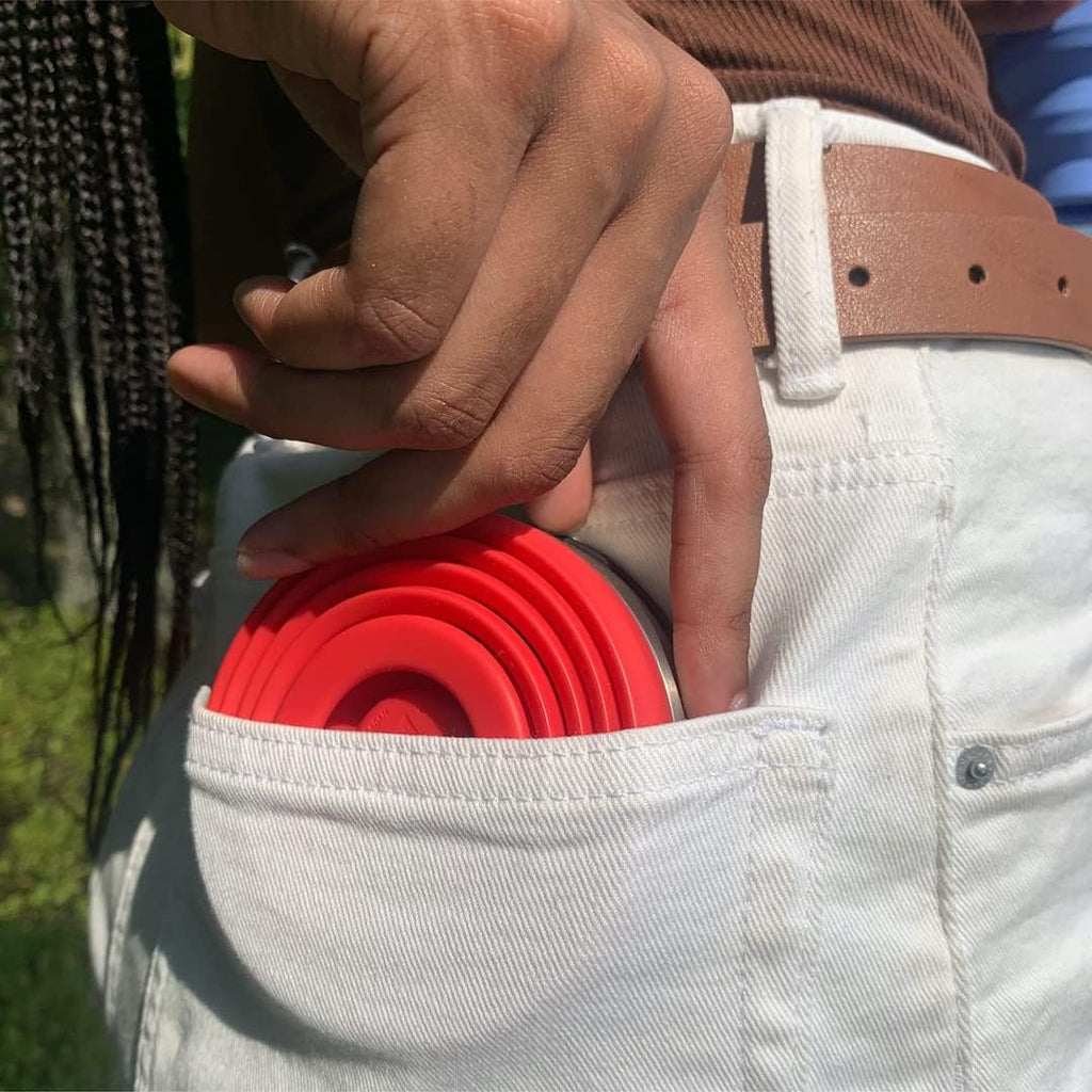 HYDAWAY 16oz Collapsible Pint - BPA-Free Silicone Cup with Stainless Steel Rim - Reusable, Packable, and Durable for Camping, Travel & Everyday Use