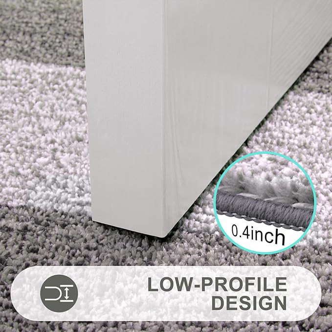 Kitinjoy Indoor Outdoor Door Mat, 59x20 Non-Slip Absorbent Dirt Trapper, Low-Profile Washable Inside Entrance Front Floor Mat, Sturdy Soft Entry Doormats for Entryway, Light Grey