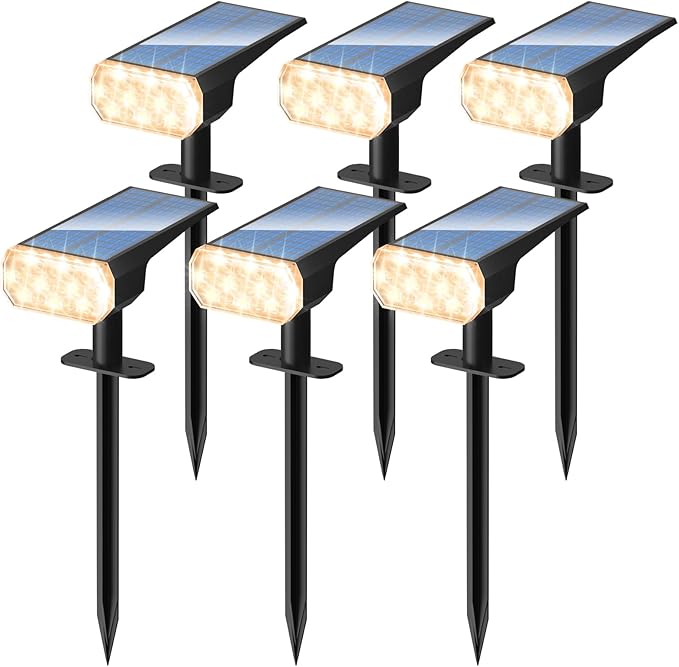 DINGLILIGHTING Waterproof Solar Lights Outdoor: IP65 Led Spot Light Decorations