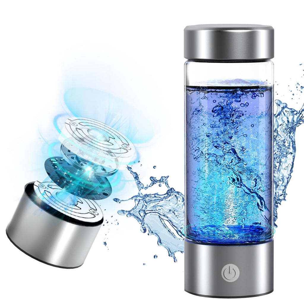 Hydrogen Water Bottle, 3000PPB Portable Hydrogen Water Ionizer Machine, Rechargeable Hydrogen Water Bottle Generator,with SPE & PEM, Hydrogen Water Cup for Exercise, Travel, Home, Office(1pcs)
