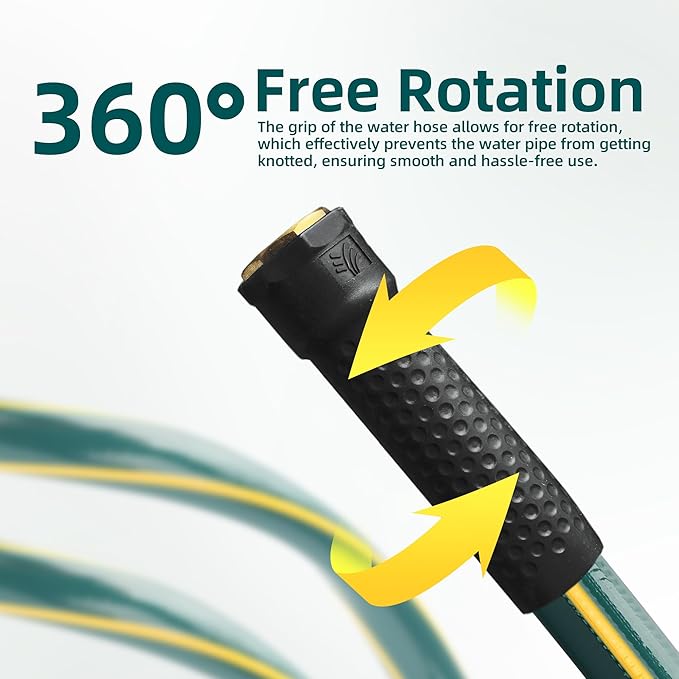 Solution4Patio Short Leader Green Garden Hose 3/4 in. x 12 ft. -Kink Free, Leakproof, Brass Aluminum Male/Female Fittings -Heavy Duty Durable Flexible Lightweight Water Pipe for Household & Commercial