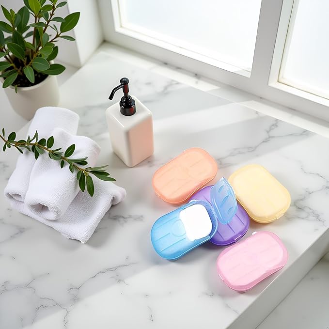 500 Sheets Colorful Disposable Soap Paper 5 Boxes Hand Cleaner Fragrance Mini Color Soap Paper for school Indoor, Outdoor, Travel, Camping Hiking，Paper Soap，Travel Soap,Foot and Hand Care