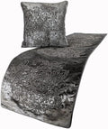 The HomeCentric Decorative Designer Handmade Bed Runner Without Pillow Cover, 53 x 18 Inch Damask Designer Twin Size Bed Scarf in Foil Velvet and Embroidery Bed Linen Foot Warmer Home - Foil Damask
