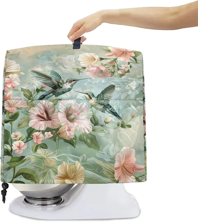 Generic Stand Mixer Cover Dust Covers for 4.5qt-5qt Kitchen Aid Mixer Hummingbird Print Polyester Waterproof with Drawstring Closure