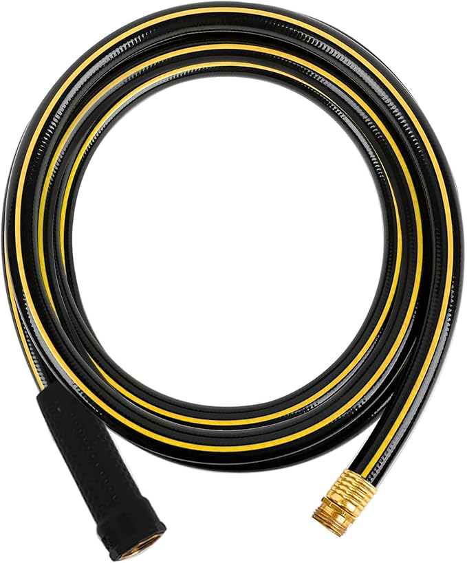 Solution4Patio Short Leader Garden Hose 3/4 in. x 10 ft. -Heavy Duty Durable Flexible Lightweight Water Pipe -Brass Aluminum Ends for Household & Commercial -Kink Free, Leakproof, Male/Female Fittings
