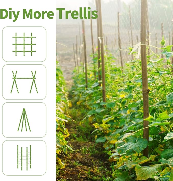 Plant Stakes, 4FT Natural Bamboo Garden Stakes, Bamboo Sticks